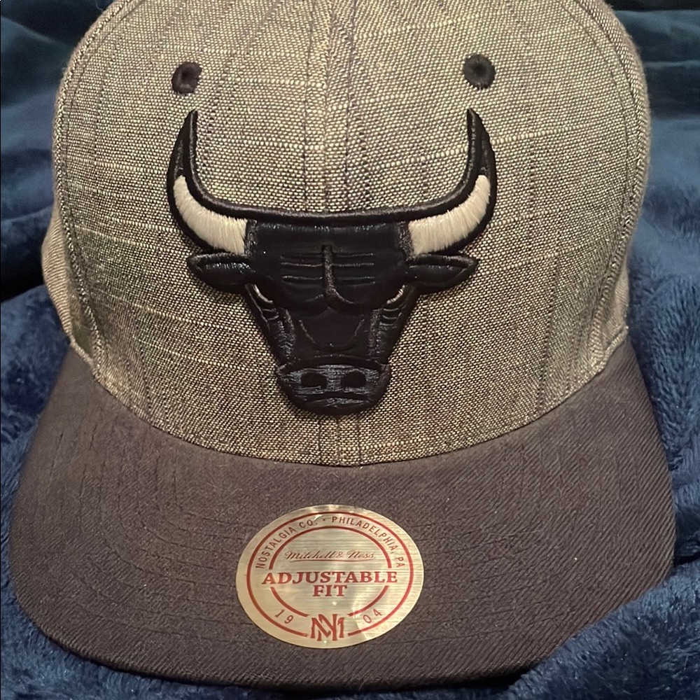 Mitchell & Ness navy blue and Gray Adjustable Fit Cap
